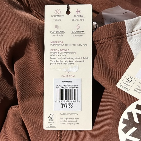 Calia Cold Weather running shirt. Women’s size Large - Picture 4 of 6